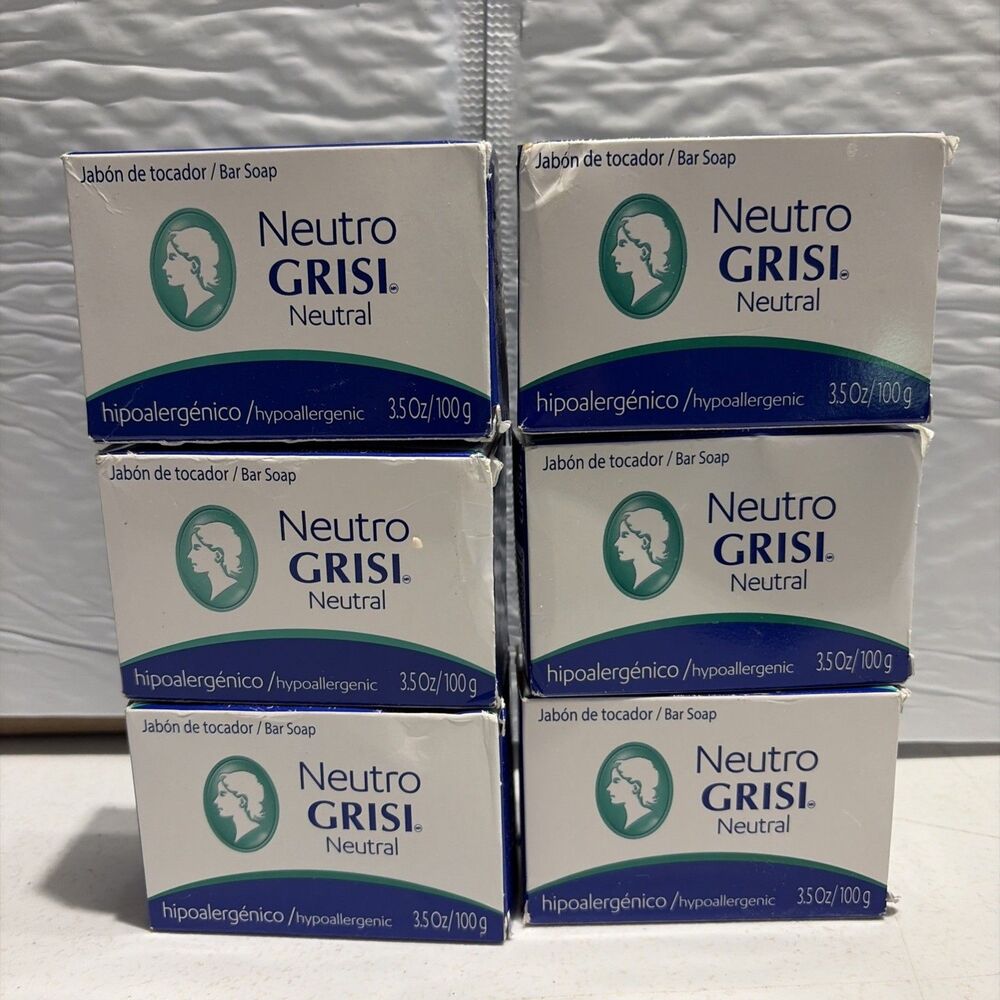 6pk - Neutral Soap - Hypoallergenic - Jabon Neutro - Grisi